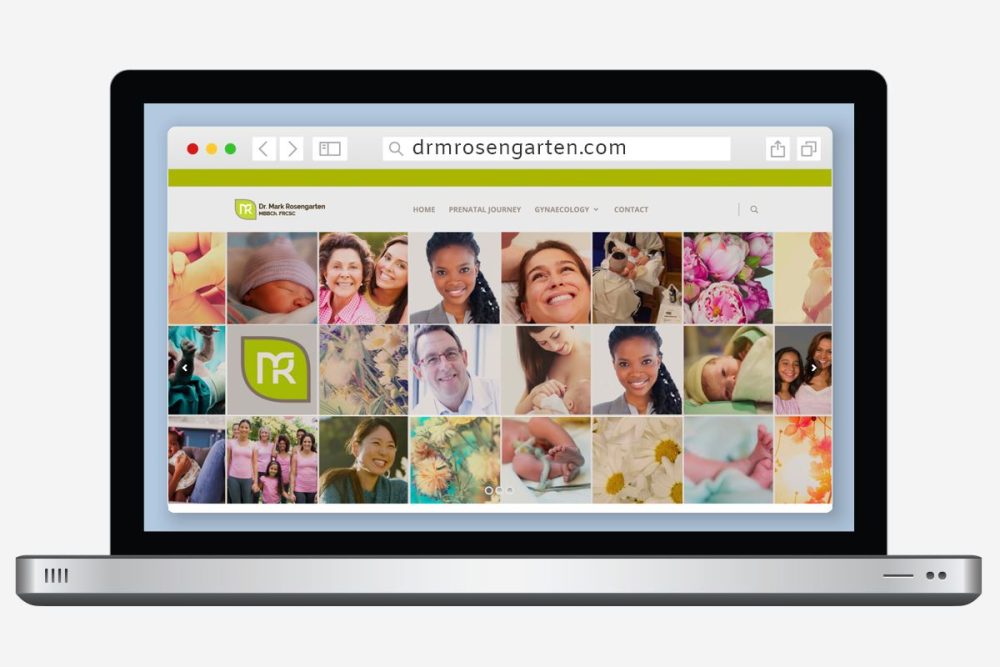 Dr. Rosengarten website on a laptop